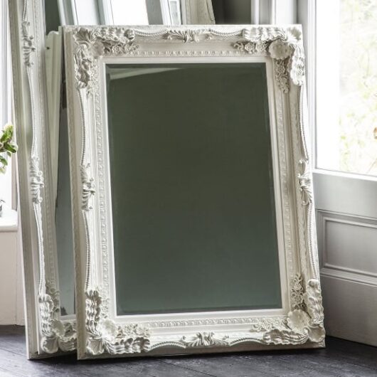 Louisa Rectangular Wall Mirror In Cream Frame