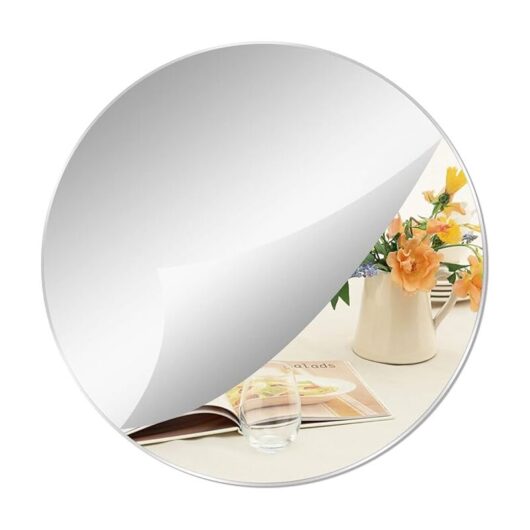 Round Acrylic Mirrors Not Glass Round Mirror Panel Self Adhesive Round Mirror Wall Stickers for Home Living Room Bedroom Decor Thickness 2.5mm