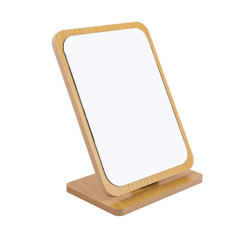 Csparkv - Wooden Foldable Tabletop Makeup Mirror - Small Square Vertical Mirror - Portable Makeup Mirror - Large Square Vertical Mirror