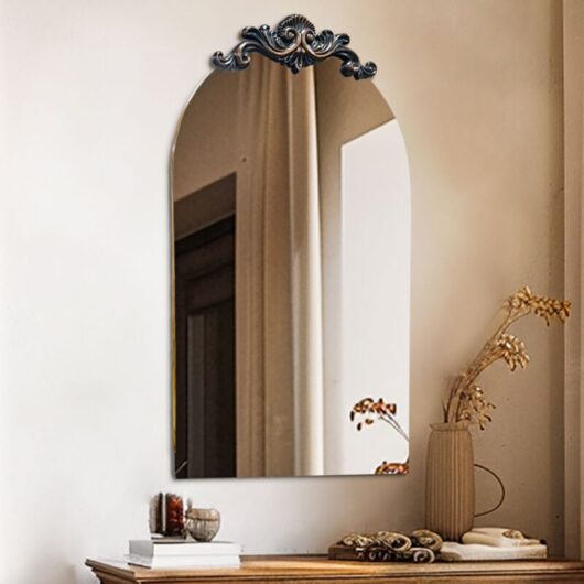 Luvodi - Large Traditional Arch Mirror Antique Bronze Baroque Inspired Bedroom Wall Decor - 60x120cm